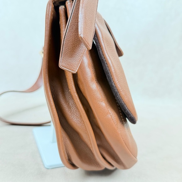 Longchamp Brown Pebbled Leather Crossbody / Shoulder Bag | Adjustable Strap - Picture 10 of 17